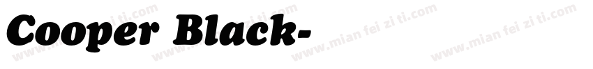 Cooper Black字体转换